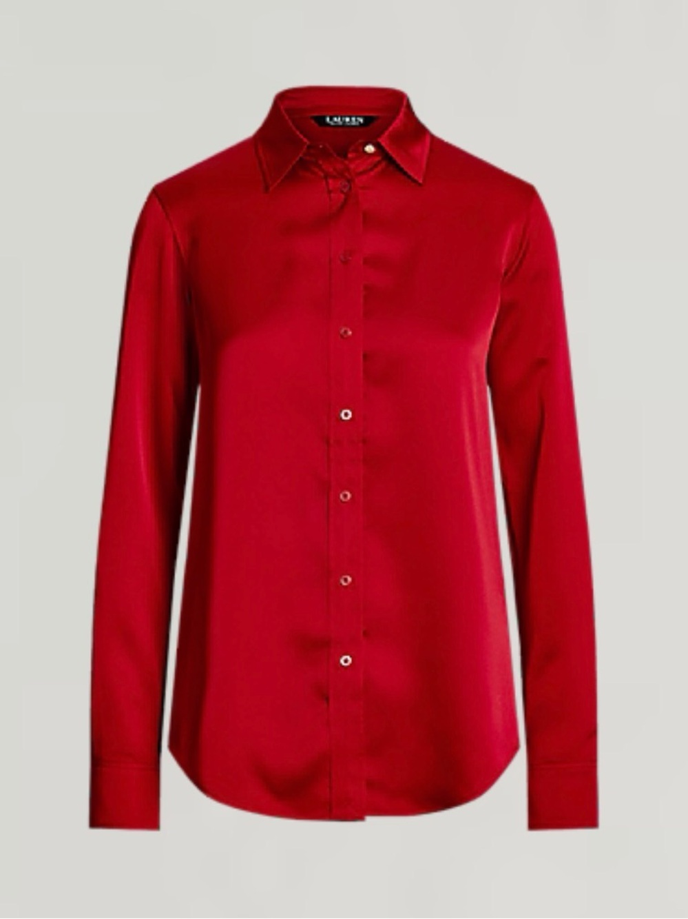 Lauren Ralph Lauren Classic Fit Satin Charmeuse Shirt